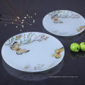 Haonai wholesale round tempered glass fruit tray for candy,charge plate for dinner.